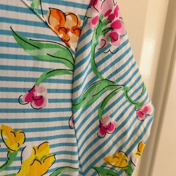 Ibkul ruffle tennis dress striped with flowers‎ size small upf 50 - Picture 5 of 6